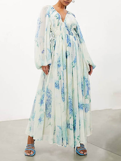 MONROE – VESTIDO MAXI DE CHIFFON FLORES DEL OCÉANO