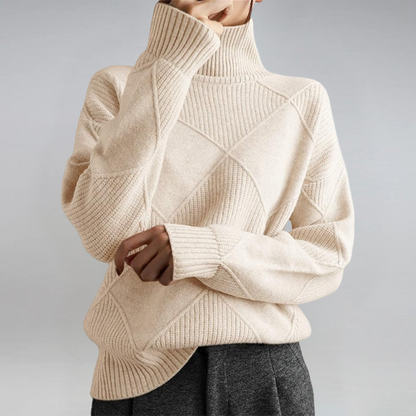 Lauren | Suéter de Cuello Alto de Cachemira Luxe