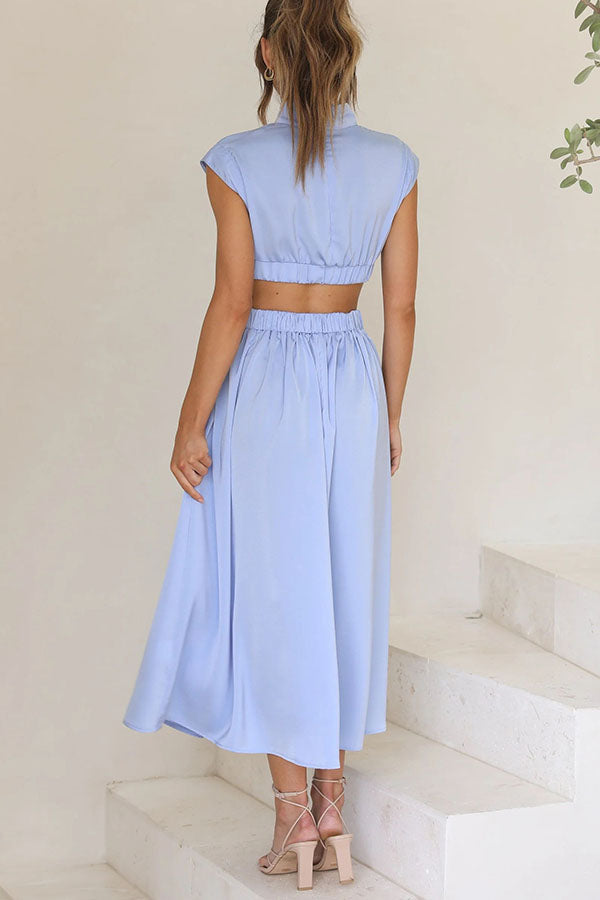 Quincy | Vestido Midi con Corte y Bolsillos