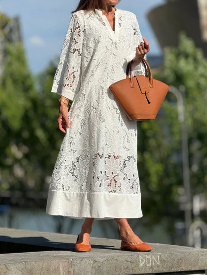 ALINA – VESTIDO BLANCO DE ENCAGE ELEGANTE