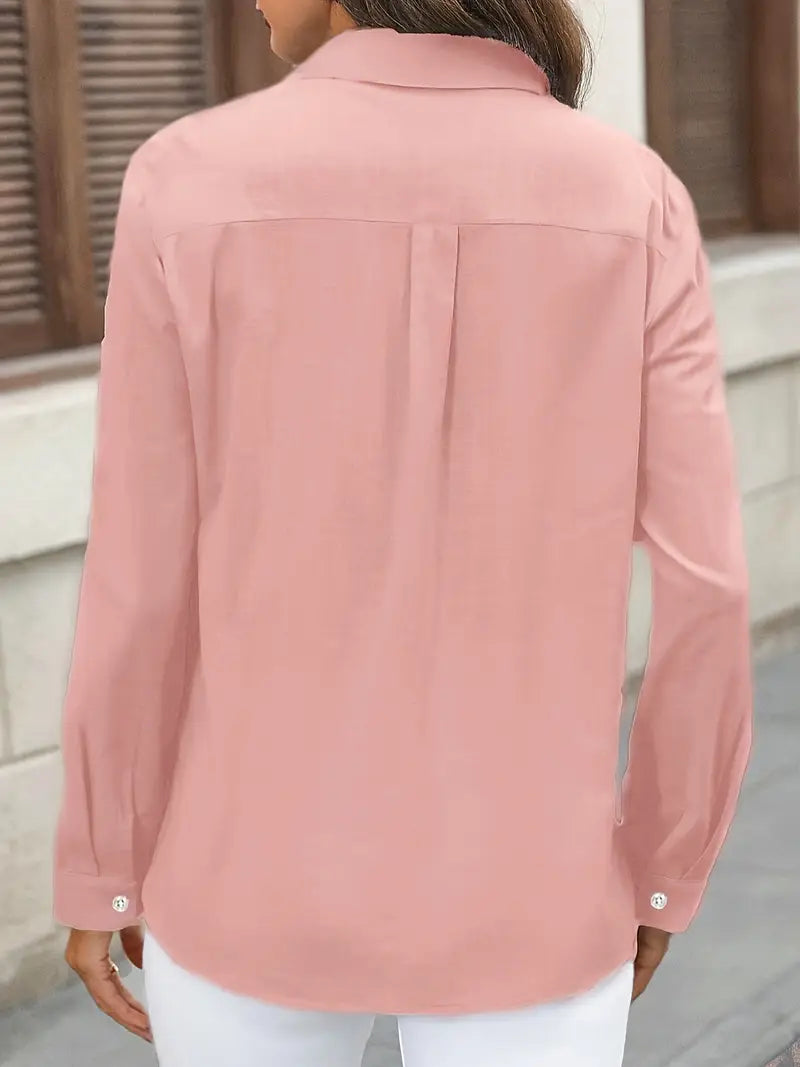 Athena - Camisa de Algodón con Bolsillos Frontales