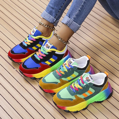 Jolie - Zapatillas coloridas con suela gruesa para mujer