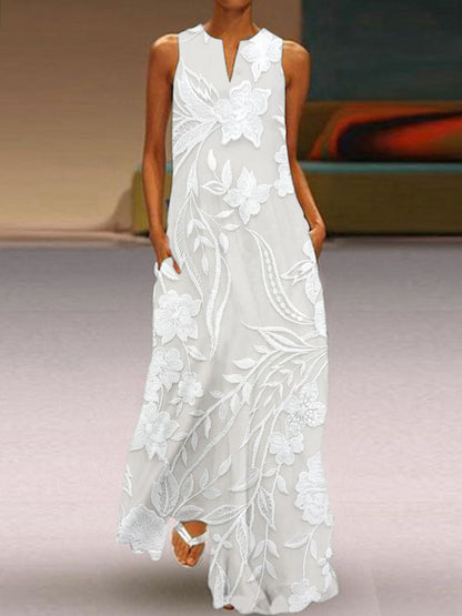 SELENE – VESTIDO LUXE IMPRESO SIN MANGAS ELEGANTE