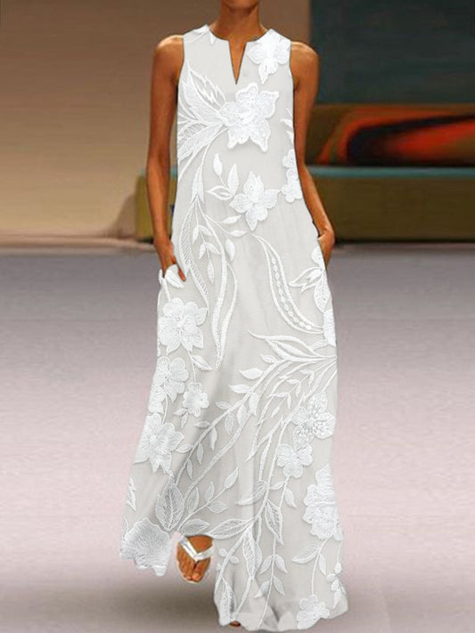 SELENE – VESTIDO LUXE IMPRESO SIN MANGAS ELEGANTE