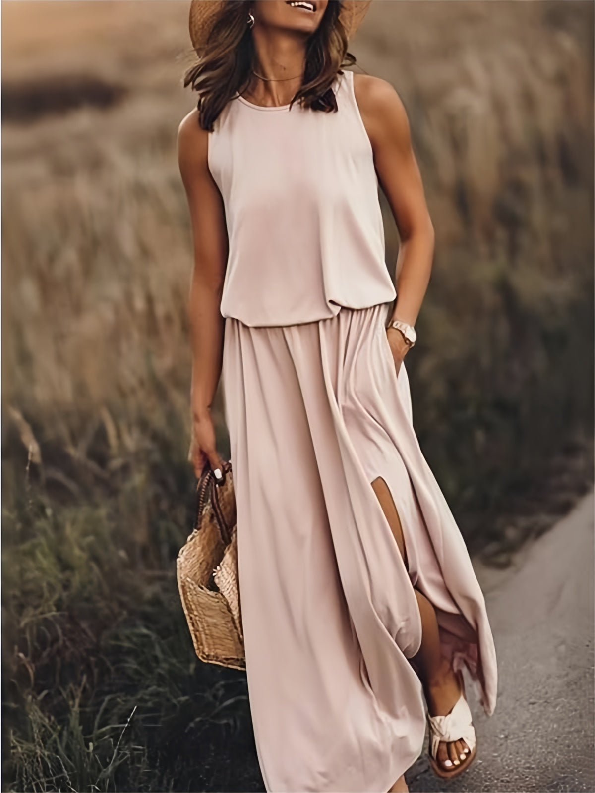 ROSALÍA – VESTIDO LARGO SIN MANGAS