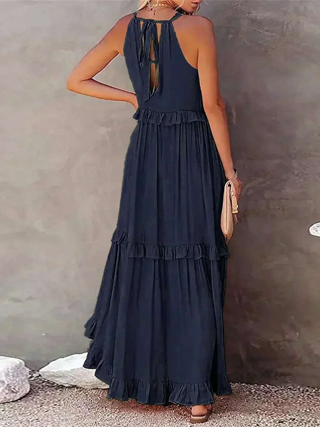 Landry - Vestido sin mangas con volantes chic