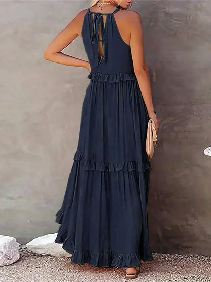 Landry - Vestido sin mangas con volantes chic