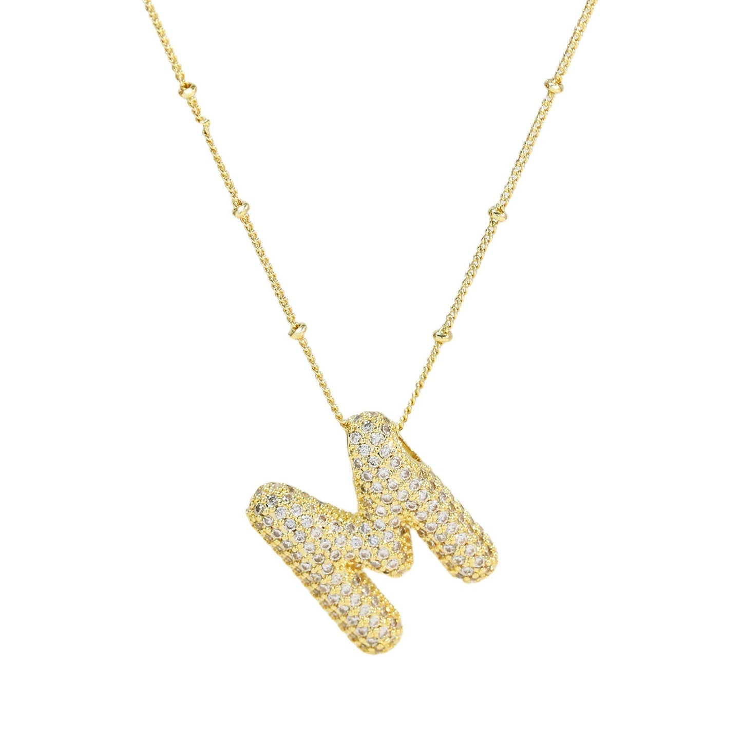 Savannah | Collar con Letra Burbuja en Diamante