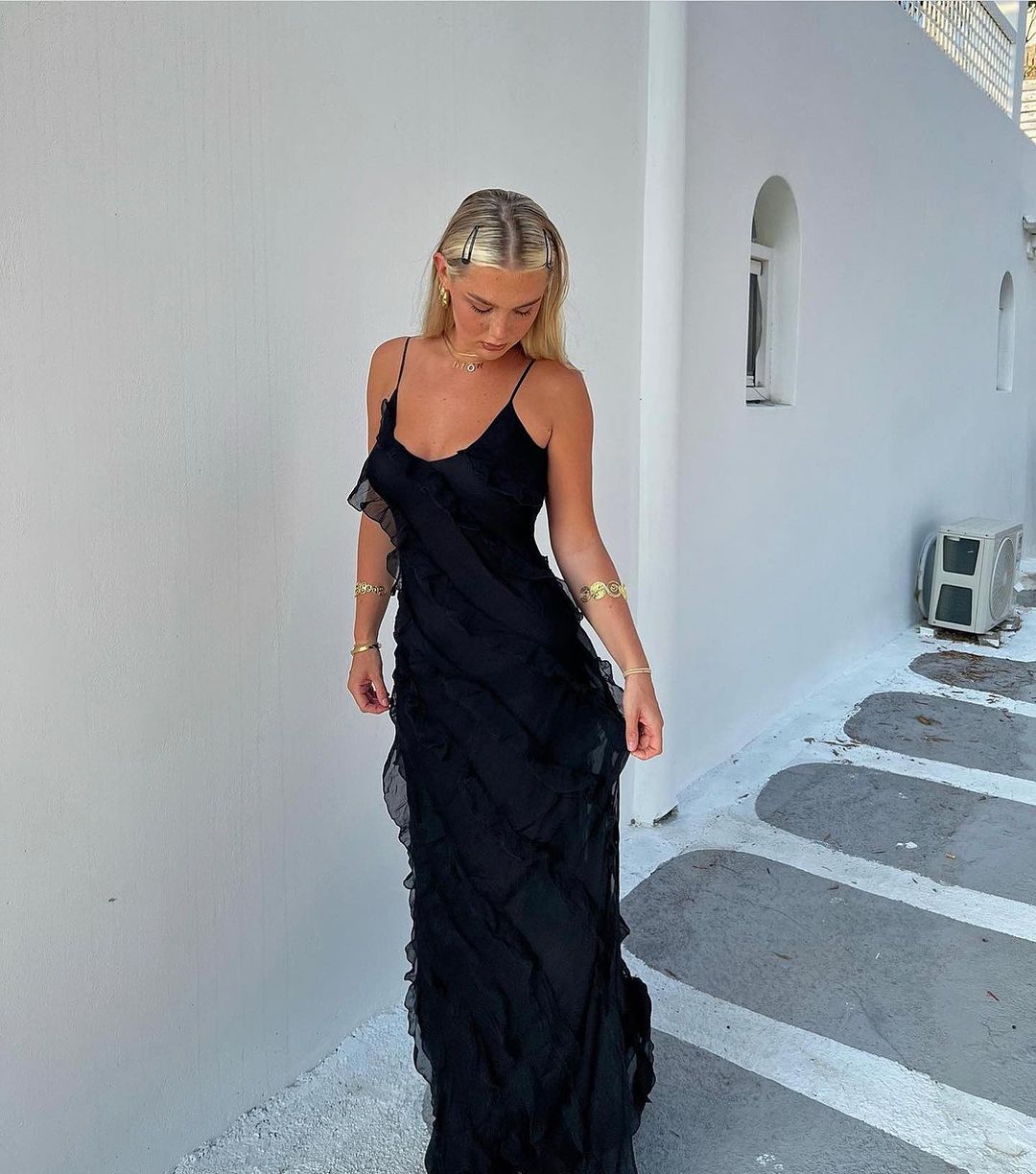 Aliza | Vestido Largo con Volantes