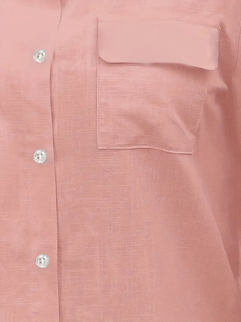 Athena - Camisa de Algodón con Bolsillos Frontales