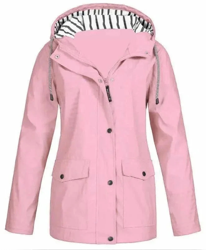 Ilektra - Chaqueta Elegante de Manga Larga Impermeable con Capucha