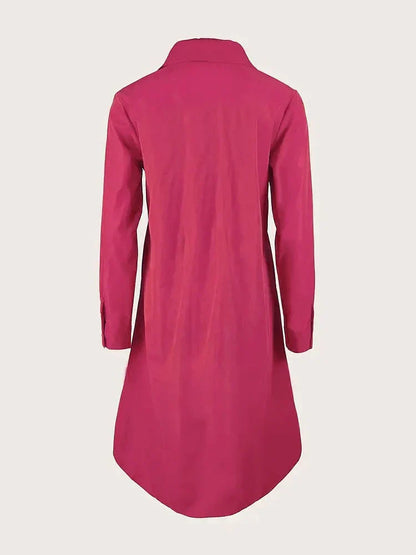 Vireya - Vestido Midi con Cuello de Camisa y Bolsillos