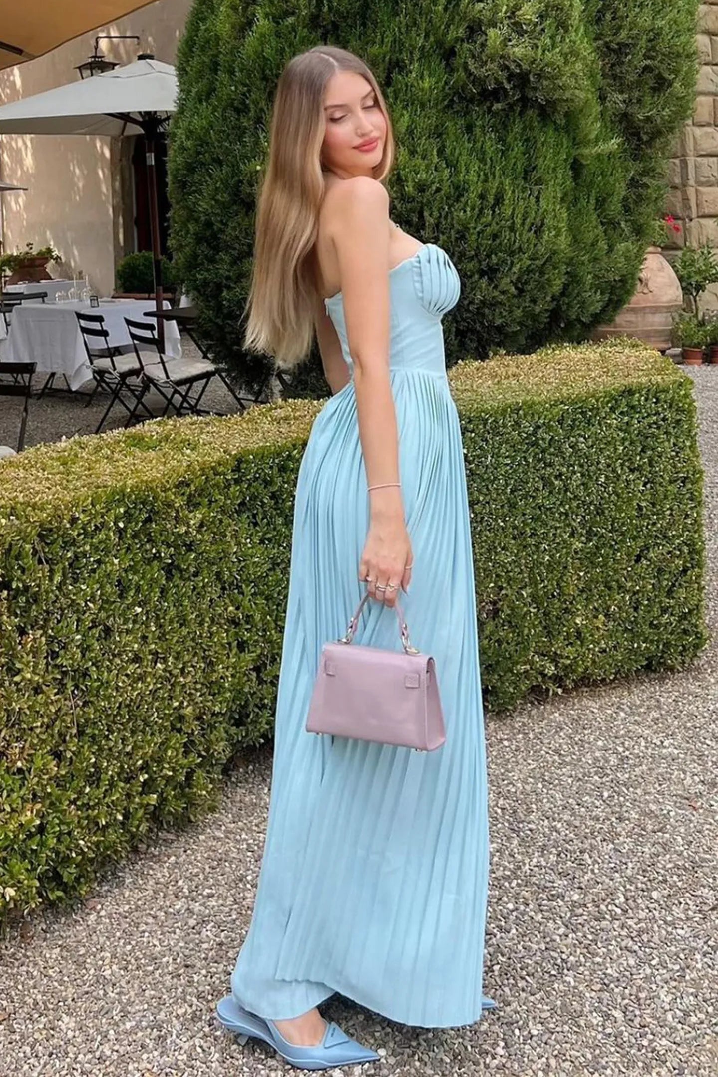 Vivian | Impresionante Vestido Maxi Sin Mangas con Pliegues