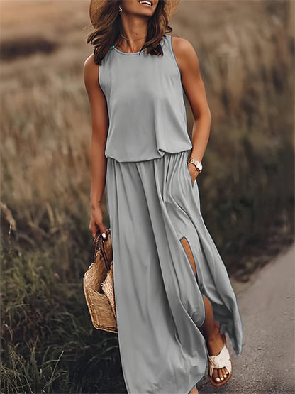 ROSALÍA – VESTIDO LARGO SIN MANGAS