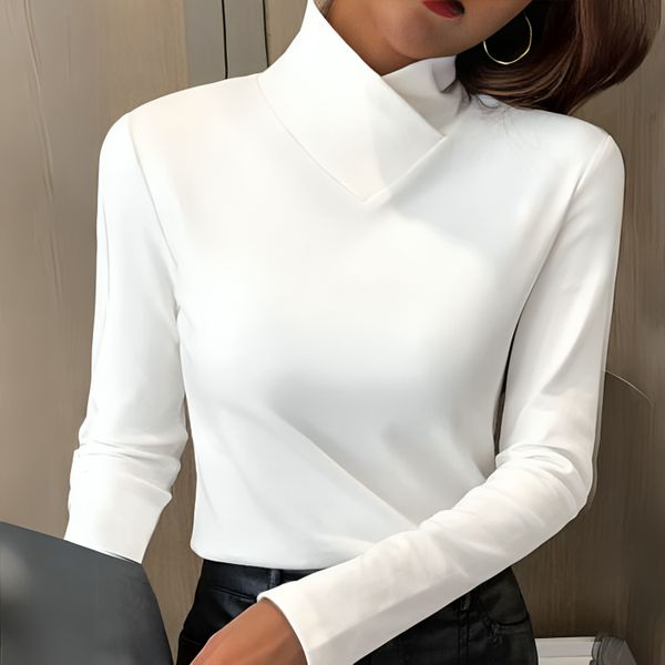 Avery | Elegante T-shirt Cuello Alto