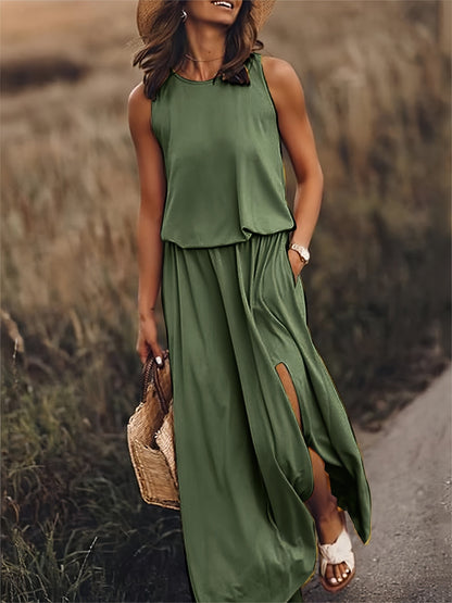 ROSALÍA – VESTIDO LARGO SIN MANGAS