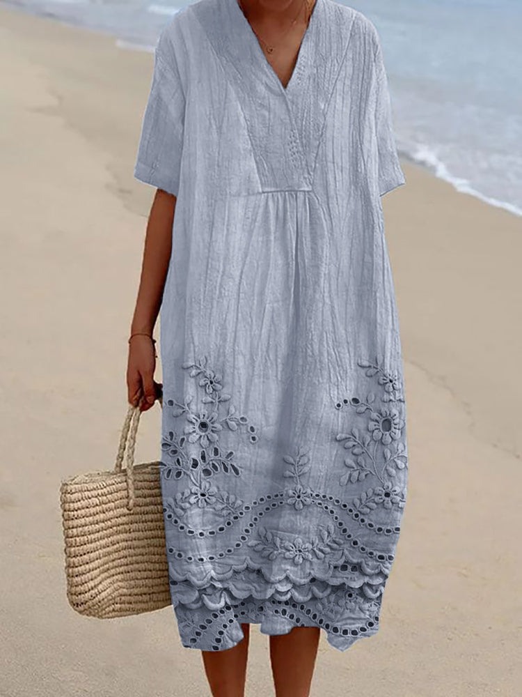 ORIANA – VESTIDO DE HEMBRA DE ENCAJE BORDADO FLORAL