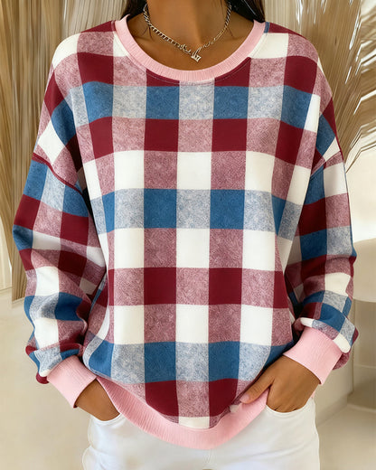SERAPHINA – SUDADERA DE CUELLO REDONDO A CUADROS