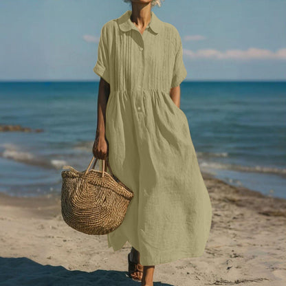 Alice™ | Vestido Camisa de Botones de Algodón