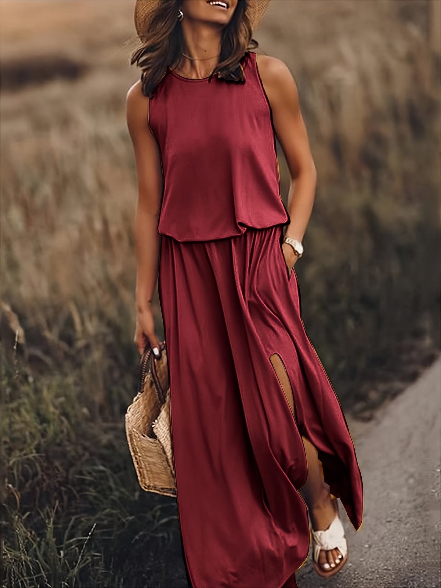 ROSALÍA – VESTIDO LARGO SIN MANGAS