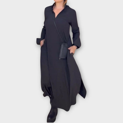 Vestido Maxi con Cuello Relajado