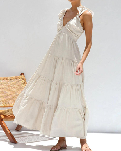 CAPRI - VESTIDO MAXI CON VOLANTES PARA VACACIONES