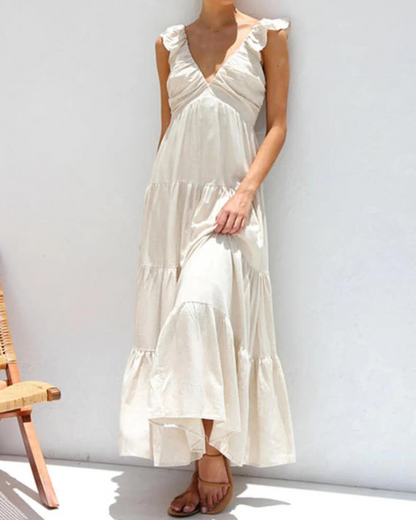 CAPRI - VESTIDO MAXI CON VOLANTES PARA VACACIONES