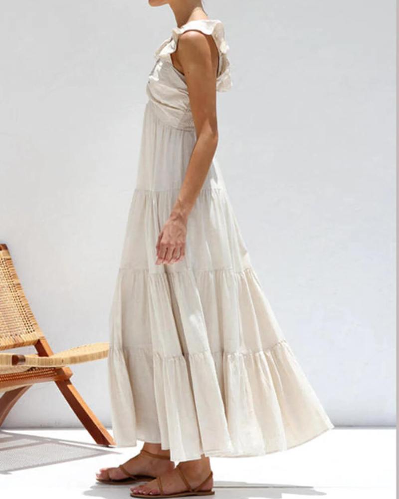 CAPRI - VESTIDO MAXI CON VOLANTES PARA VACACIONES