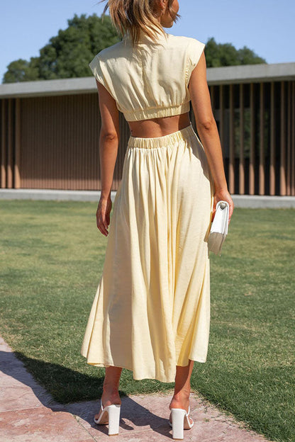 Quincy | Vestido Midi con Corte y Bolsillos