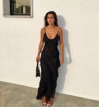 Aliza | Vestido Largo con Volantes