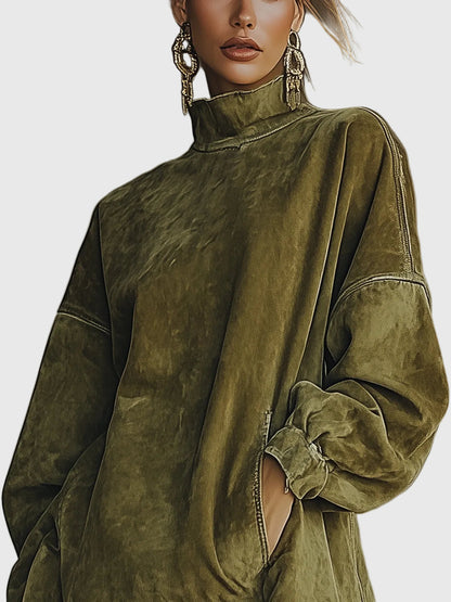Oliva | Vestido de Cuello Alto