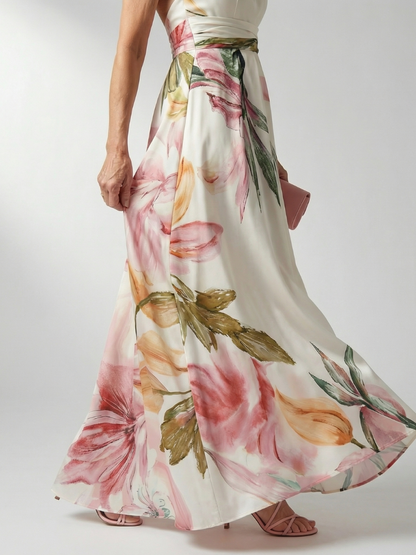 Amiel | Vestido Maxi Floral Ligero - Corte Americano Sin Mangas