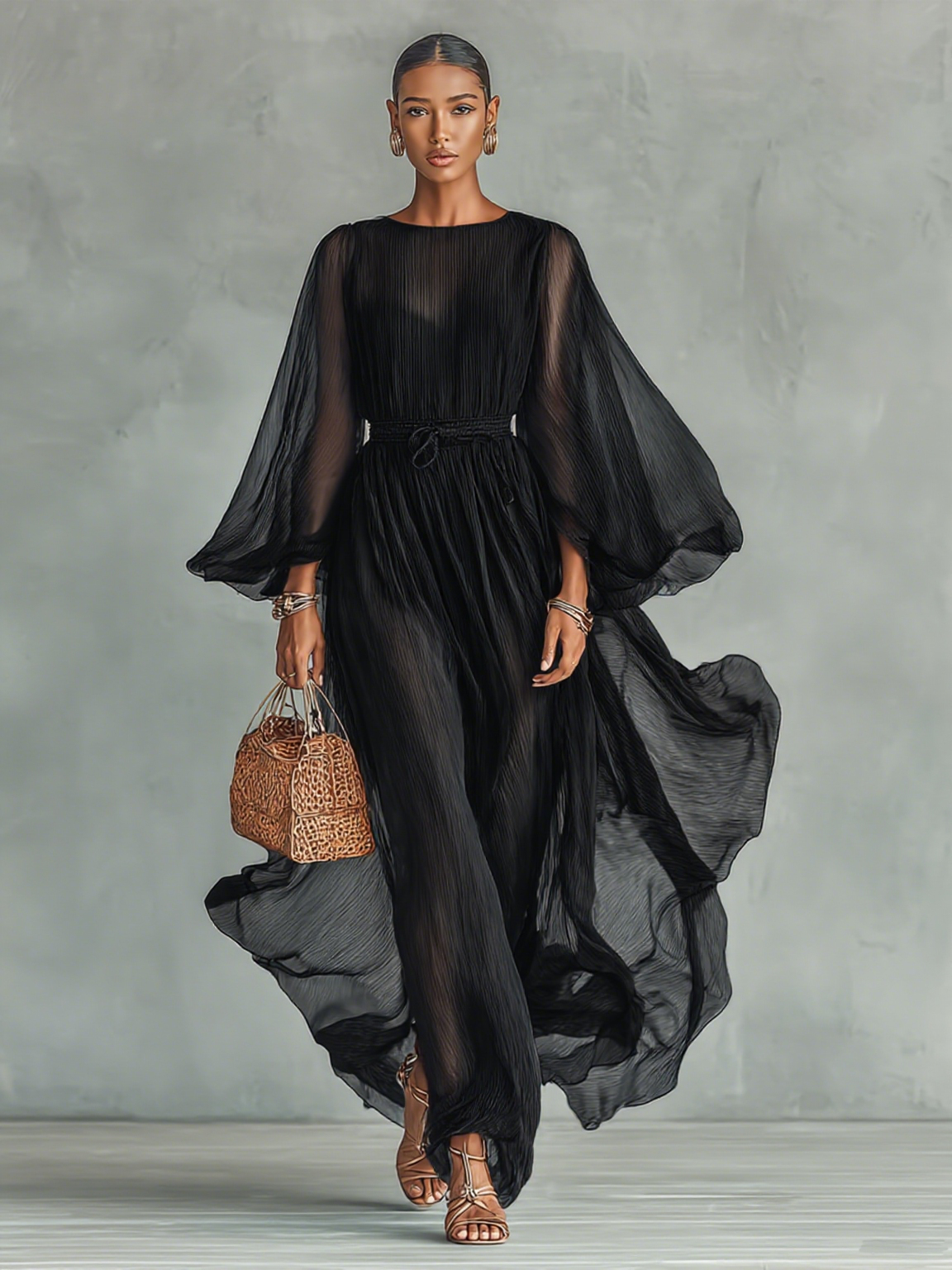 Vestido Maxi de Chiffon Elegante Seraphina