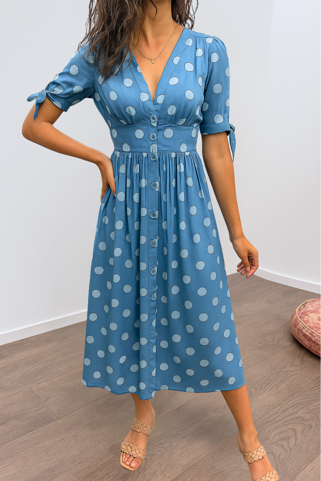 MAYA – VESTIDO MIDI POLKA SPOTLIGHT