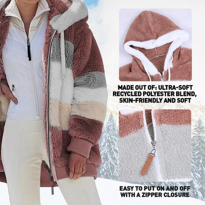 KAREN | Abrigo con Capucha Oversized de Piel Sintética y Cálido