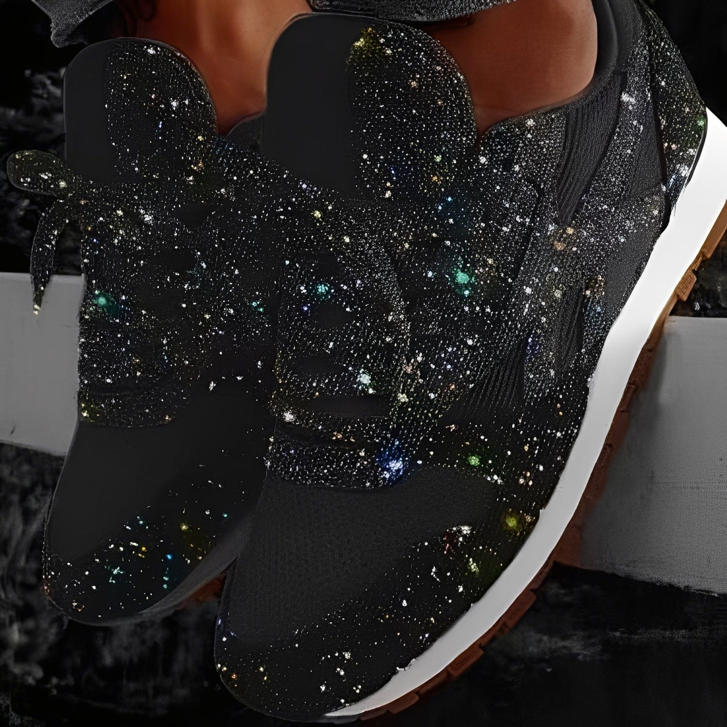 Kaycee - Zapatillas Muffin brillantes y casuales para mujer