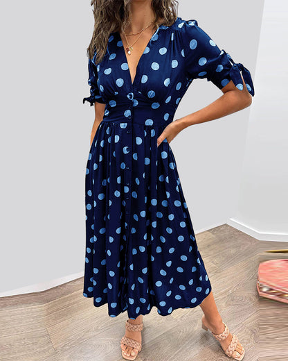 Maria | Vestido de Lunares con Botones