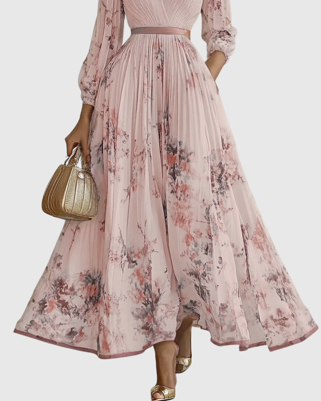 Abito Longue Plissée Élégante Rowella - Maxi Abito Fluido Donna