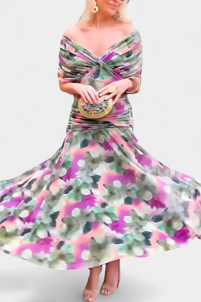 Abigail | Vestido Largo Floral con Escote en V