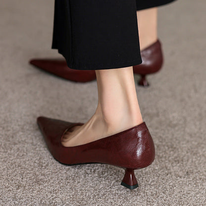Annie - Elegantes botines de piel con tacón medio para mujer