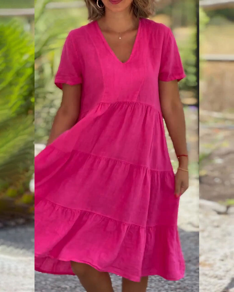 Samantha | Vestido de Viento con Escote en V y Bolsillos