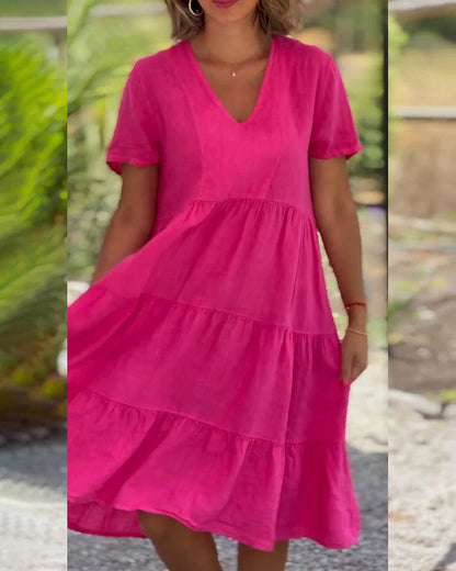 Samantha | Vestido de Viento con Escote en V y Bolsillos
