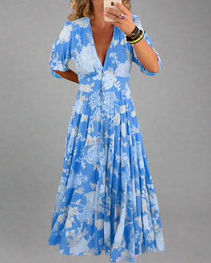 Mathilda | Vestido Floral de Día con Bolsillos Ocultos y Corte Femenino