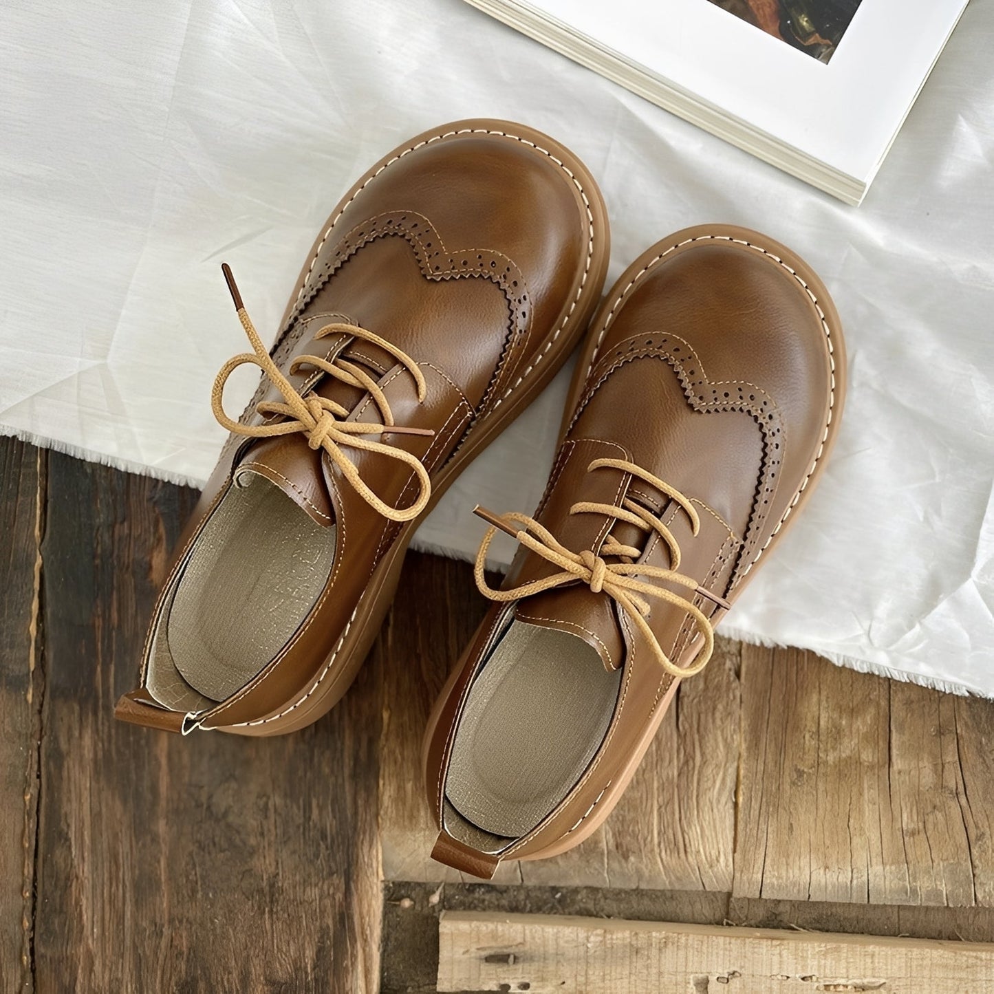 Vanessa - Clásicas zapatos Oxford de piel para mujer