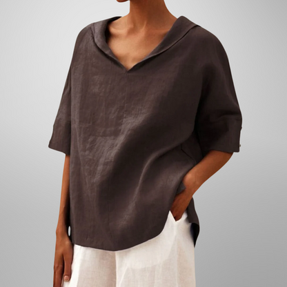 Molly – Top V-Neck con Cuello Relajado