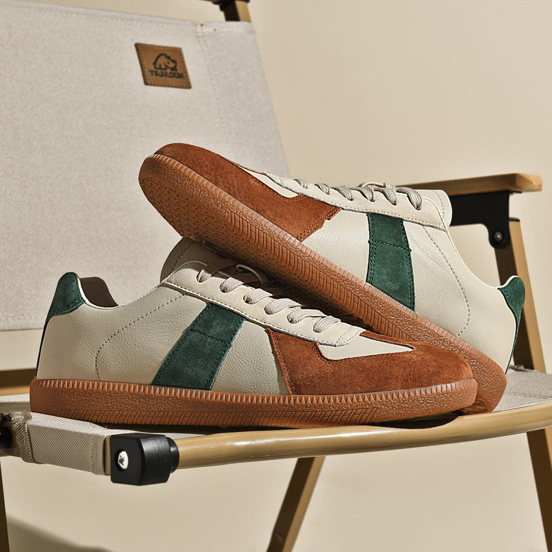 Irene - Zapatillas elegantes de cuero y lona para mujer