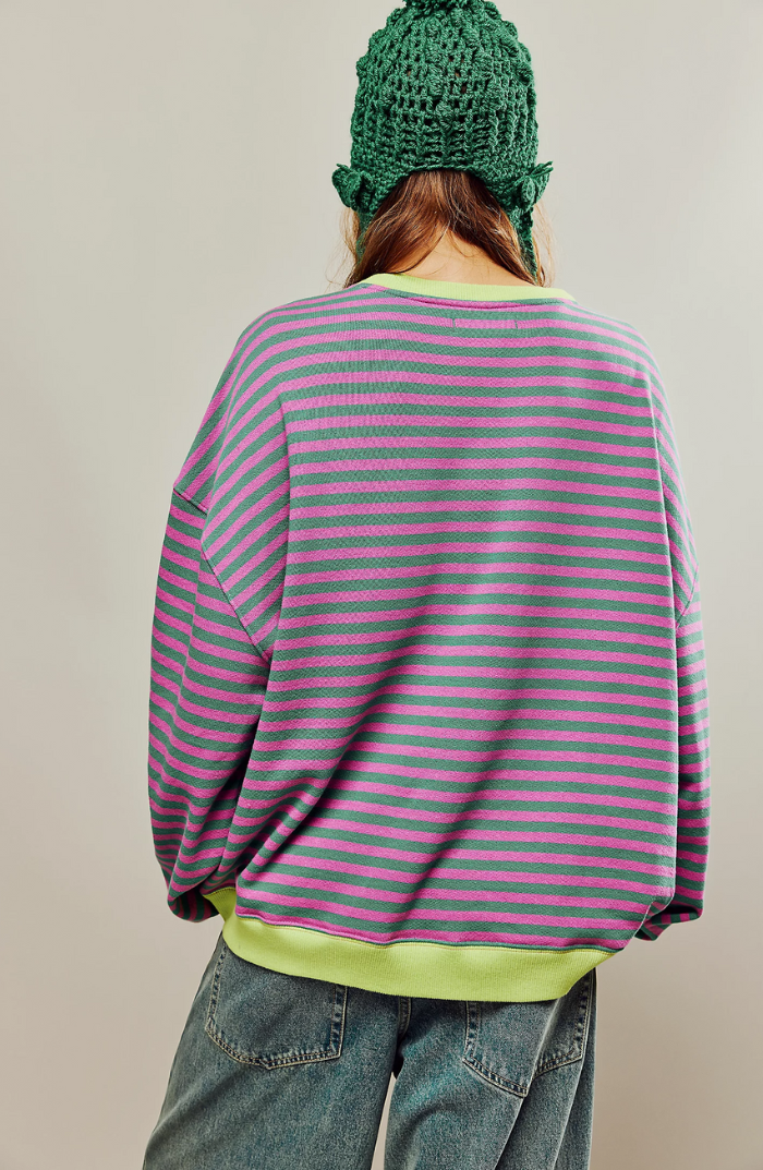 LINDA - SUÉTER OVERSIZED A RAYAS