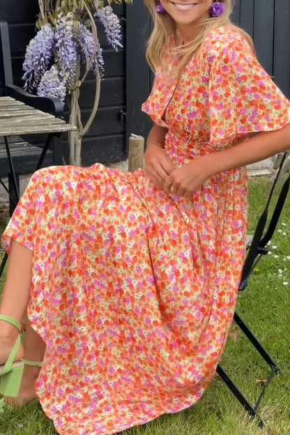 Vestido Maxi Elegante de Cuello en V Sandra