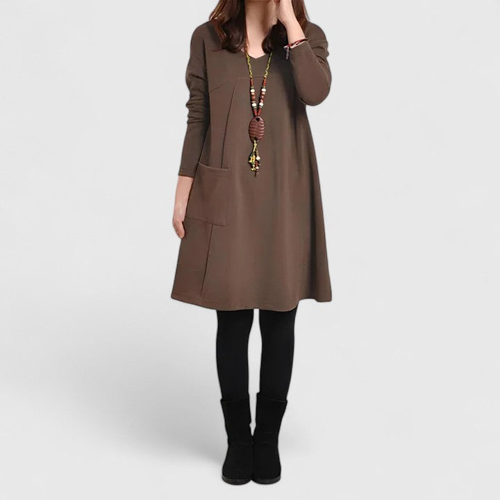 VICKY – VESTIDO A-LINE DE ELEGANCIA RELAJADA