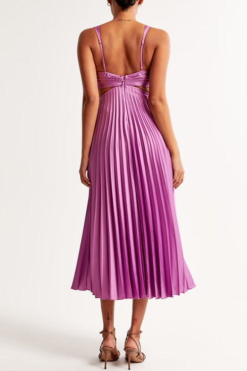 EVA™ | Vestido Maxi Sin Mangas con Cintura Cortada y Pliegues